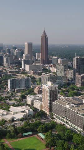 Vertical Video of Atlanta, Georgia, USA, Vertical Aerial View Shot
