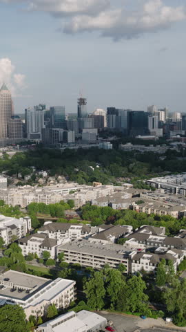Vertical Video of Atlanta, Georgia, USA, Vertical Aerial View Shot
