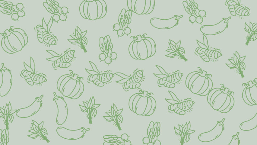 Pattern of various fresh produce perfect for food blogs, recipe cards, farmers market promotions, healthy lifestyle articles, and cooking magazines.