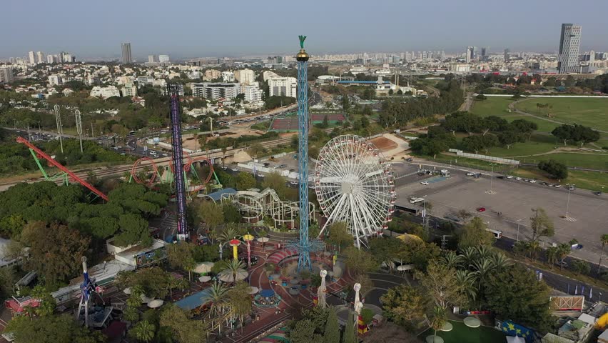 Title: Aerial view of Luna Park Tel Aviv in Israel

