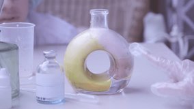 Children in protective gear engaging in hands-on chemistry experiment, curiosity and learning practical laboratory work, Science education, scientific discovery and mixing colorful chemical solutions - Powered by Shutterstock - Get 15% off with code: PIKWIZARD15