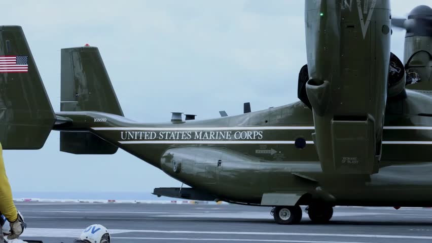 Marine Helicopter Squadron One (HMX-1) aboard the Nimitz-class aircraft carrier USS George H.W. Bush (CVN 77)