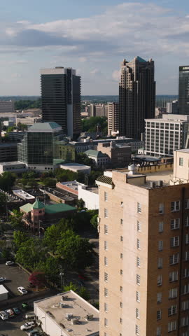 Vertical Video of Birmingham, Alabama, USA, Vertical Aerial View Shot
