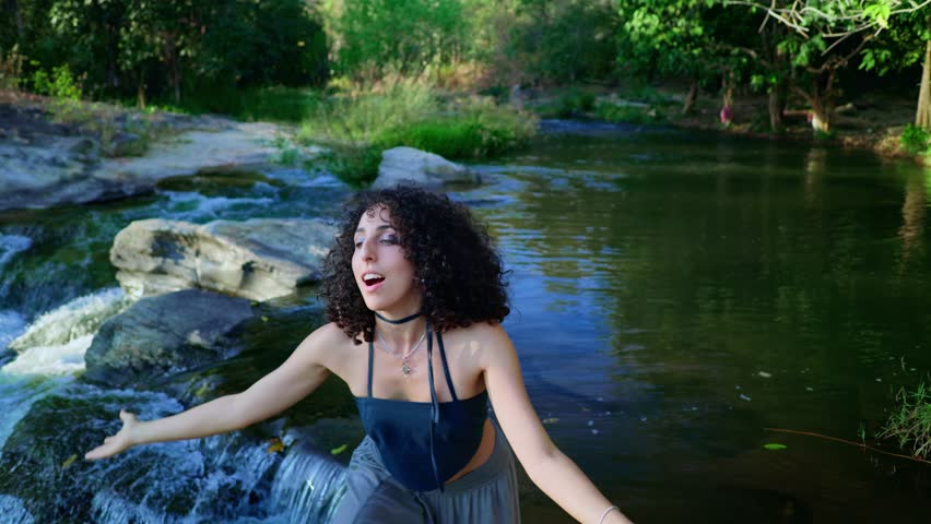 A Young Woman Experiencing Nature