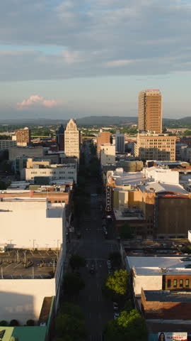 Vertical Video of Birmingham, Alabama, USA, Vertical Aerial View Shot
