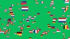Western European Region Flags, Dynamic Forward Flying Animation, Schengen Zone and EU Cooperation - Powered by Shutterstock - Get 15% off with code: PIKWIZARD15