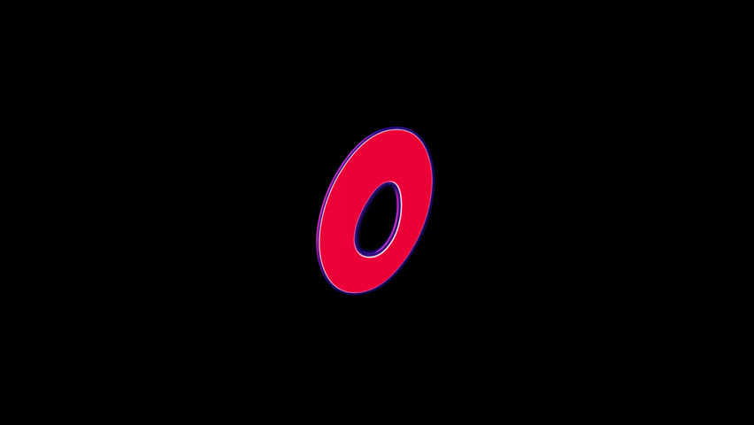 Number 0 Comic Text Animation Background on Alpha Channel, Loop

