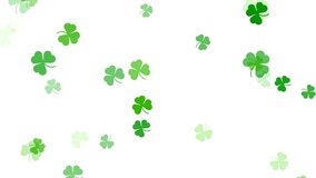Falling shamrock leaves Saint Patrick's day animation on white background Feast of Saint Patrick - Powered by Shutterstock - Get 15% off with code: PIKWIZARD15