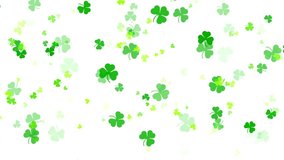 Falling shamrock leaves Saint Patrick's day animation on white background Feast of Saint Patrick - Powered by Shutterstock - Get 15% off with code: PIKWIZARD15