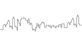 Self drawing line animation of a city metropolis silhouette with tall buildings continuous line drawn representing urban landscape and real estate. - Powered by Shutterstock - Get 15% off with code: PIKWIZARD15