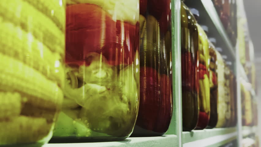 Vegetable Pickles In Jars At The Pickle Shop