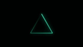 Neon glowing icon animation on.Glowing neon triangle icon. Abstract neon triangle frame animation. polygon triangle sign animation. - Powered by Shutterstock - Get 15% off with code: PIKWIZARD15