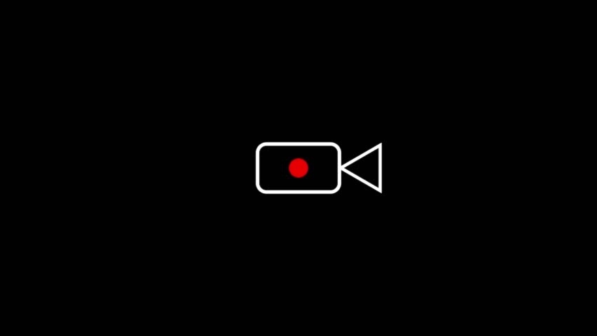 Digital Camera and Mobile Phone Recording Icon Symbol Overlay Animation . Recording sign icon, Red logo camera video recording symbol, rec icon,