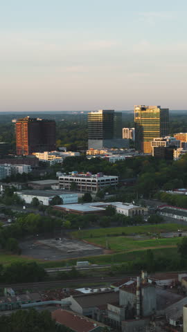Vertical Video of Charlotte ,North Carolina, USA, Vertical Aerial View Shot
