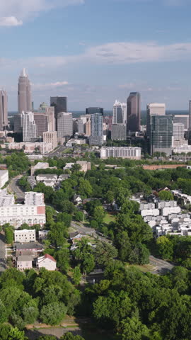 Vertical Video of Charlotte ,North Carolina, USA, Vertical Aerial View Shot
