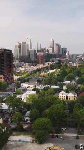 Vertical Video of Charlotte ,North Carolina, USA, Vertical Aerial View Shot
