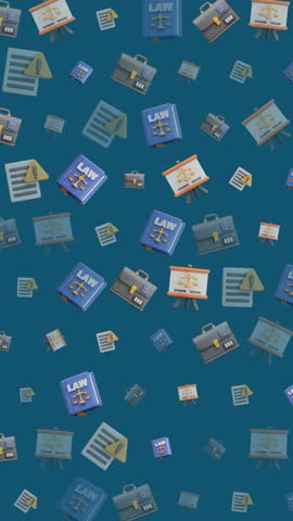law legal justice icons seamless animation pattern suitable for legal presentations, educational materials, or law-themed backgrounds