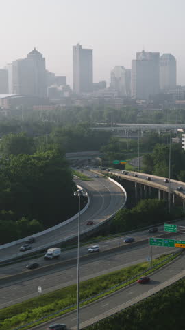 Vertical Video of Columbus, Ohio, USA, Vertical Aerial View Shot