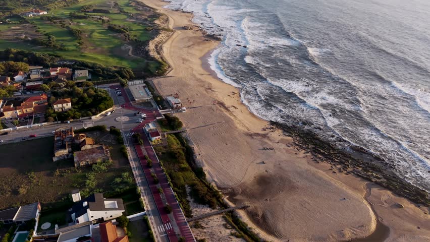 golden sands, coastal roads, and ocean waves along Gulpilhares and Miramar beach in Vila Nova de Gaia Portugal
