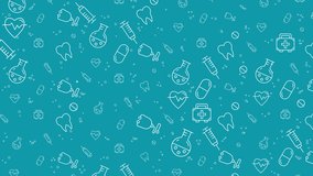 Medical seamless pattern with white medical icons on blue backdrop. Suitable for healthcare websites, medical presentations. Medical seamless pattern background loop animation. - Powered by Shutterstock - Get 15% off with code: PIKWIZARD15
