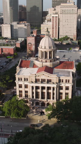 Vertical Video of Houston, Texas, Vertical Aerial View Shot