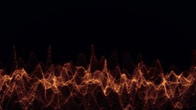 Flowing golden particles form digital wave on dark background. Abstract energy motion background with smooth dynamic flow and depth - Powered by Shutterstock - Get 15% off with code: PIKWIZARD15