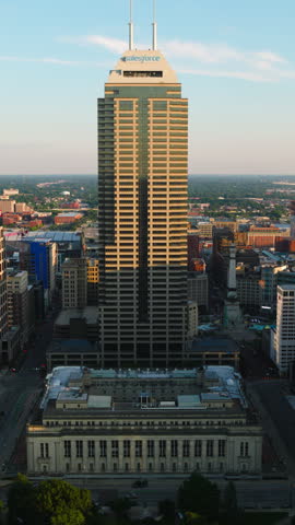 Vertical Video of Indianapolis, Indy, Indiana, Vertical Aerial View Shot