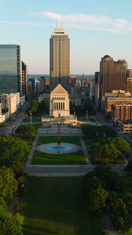 Vertical Video of Indianapolis, Indy, Indiana, Vertical Aerial View Shot