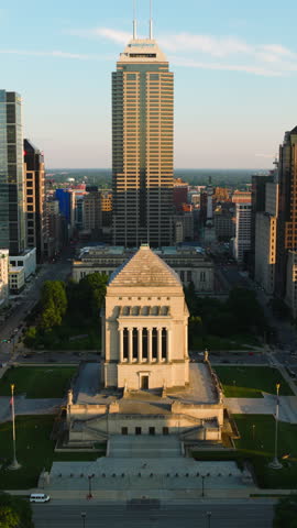 Vertical Video of Indianapolis, Indy, Indiana, Vertical Aerial View Shot