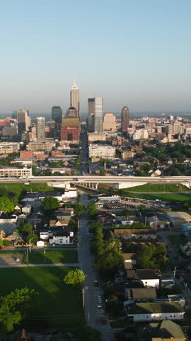 Vertical Video of Indianapolis, Indy, Indiana, Vertical Aerial View Shot