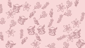 A charming and whimsical pattern featuring hand-drawn birds and delicate flowers on a soft pink background. Perfect for various design projects. - Powered by Shutterstock - Get 15% off with code: PIKWIZARD15
