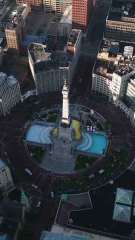 Vertical Video of Indianapolis, Indy, Indiana, Vertical Aerial View Shot