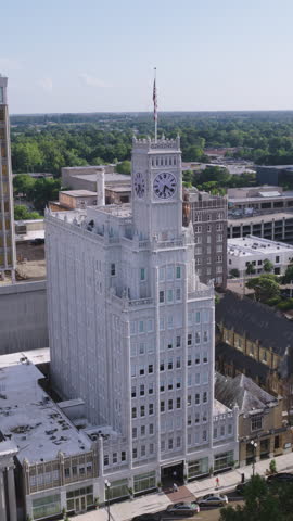 Vertical Video of Jackson, Mississippi, Vertical Aerial View Shot