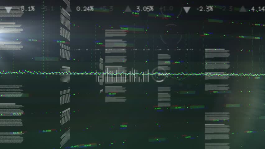 on startup rotating particle globe emerging with pulsing line and animating charts visualizing data. Futuristic, digital, technology, visualization, data, interface, dynamic - Powered by Shutterstock - Get 15% off with code: PIKWIZARD15