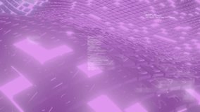 Camera panning rightward causing tile grid undulating, code panels and light pulses showing data. Technology, futurism, abstract, digital, innovation, cybernetics, virtual - Powered by Shutterstock - Get 15% off with code: PIKWIZARD15