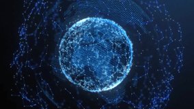 Rotating Earth starting blue and white chat bubbles appearing clustering fading showing chat surge. Global connectivity, digital network, communication technology, data exchange, futuristic design, - Powered by Shutterstock - Get 15% off with code: PIKWIZARD15