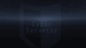 Shield icon appearing starting panel sliding HUD expanding code streaming for cybersecurity display. Technology, digital, futuristic, data visualization, interface, innovation, analytics - Powered by Shutterstock - Get 15% off with code: PIKWIZARD15