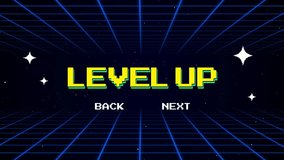 Retro Pixel Level Up Animation with Neon Grid Background - Powered by Shutterstock - Get 15% off with code: PIKWIZARD15