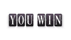You Win Flip Board Text Animation on White Background - Powered by Shutterstock - Get 15% off with code: PIKWIZARD15