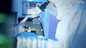 microscope lens, research and man scientist in lab for medical, experiment or results investigation. Science, healthcare and health expert with bacteria study, virus or dna analysis. laboratory Genes - Powered by Shutterstock - Get 15% off with code: PIKWIZARD15