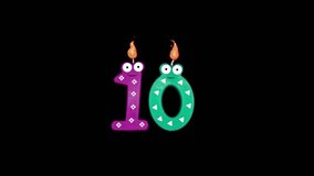  Charming stop motion animation of numerical candles counting down from ten to zero with flickering flames and playful movement. Perfect for birthdays and celebrations. - Powered by Shutterstock - Get 15% off with code: PIKWIZARD15