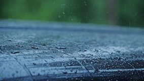 Water drops slowly move across blue texture showing weather and tranquility - Powered by Shutterstock - Get 15% off with code: PIKWIZARD15