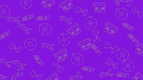 A seamless pattern of vintage video game controllers, joysticks, and game cartridges scattered across a vibrant purple background. Perfect for retro gaming enthusiasts and nostalgic designs. - Powered by Shutterstock - Get 15% off with code: PIKWIZARD15