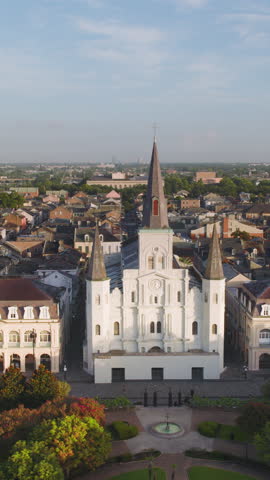 Vertical Video of New Orleans ,Louisiana, Vertical Aerial View Shot