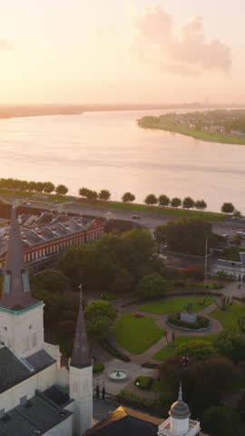 Vertical Video of New Orleans ,Louisiana, Vertical Aerial View Shot
