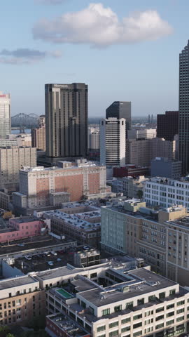 Vertical Video of New Orleans ,Louisiana, Vertical Aerial View Shot