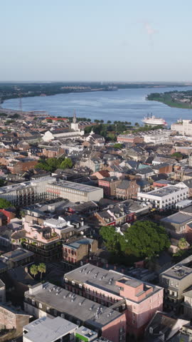 Vertical Video of New Orleans ,Louisiana, Vertical Aerial View Shot