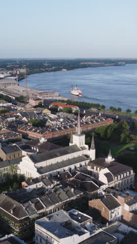 Vertical Video of New Orleans ,Louisiana, Vertical Aerial View Shot