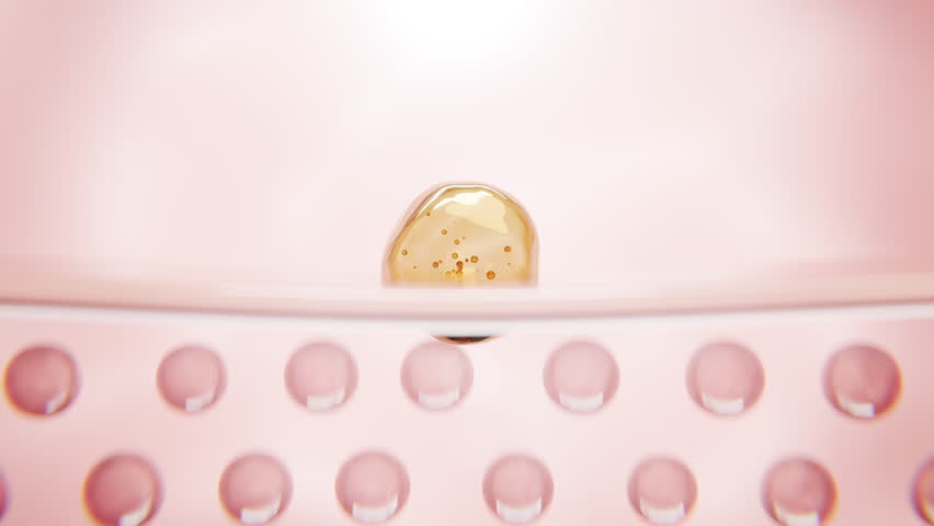 3D cosmetic animation showing serum impact on soft skin structure. Perfect for anti-aging, glow, and moisture-rich product concepts.