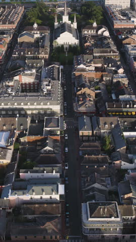 Vertical Video of New Orleans ,Louisiana, Vertical Aerial View Shot